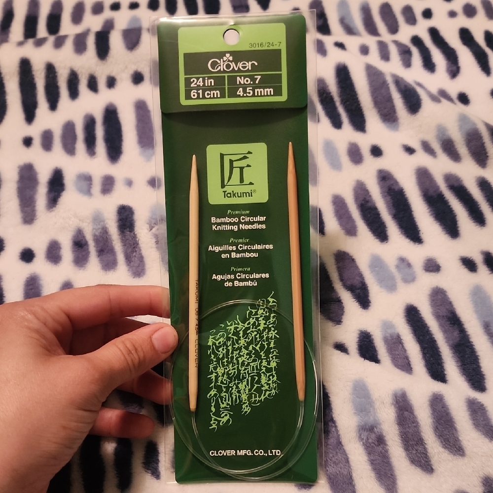Clover Takumi Bamboo Circular Knitting Needles No.7